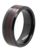 8MM Bloodwood Inlay Black Tungsten Ring "Salisbury"