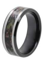 8MM Camo Inlay Tungsten Wedding Band "Manchester"