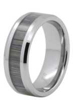 8MM Ash Wood Inlay Tungsten Wedding Band "Lichfield"