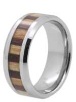 8MM Bamboo/KOA Wood Tungsten Ring "Exeter"