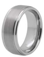 9MM Brushed Tungsten Ring "Jewel 9"