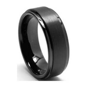 8MM Black Tungsten Carbide Ring "Black Jewel"