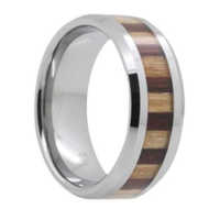 8MM Bamboo/KOA Wood Tungsten Ring "Exeter"