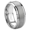 9MM Brushed Tungsten Ring "Jewel 9"