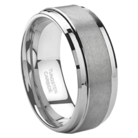 9MM Brushed Tungsten Ring "Jewel 9"