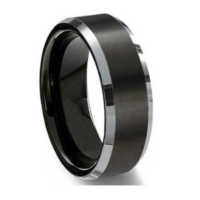 8MM Black Brushed Tungsten Ring "Preston"
