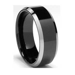 8MM Black Polished Tungsten Ring "Kingston"