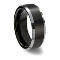 8MM Black Brushed Tungsten Ring "Preston"