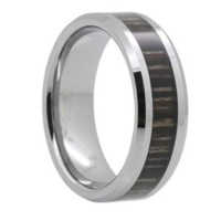 8MM Ash Wood Inlay Tungsten Wedding Band "Lichfield"