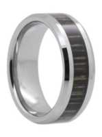 8MM Zebra Wood Inlay Tungsten Wedding Band "London"