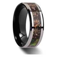 8MM Camo Inlay Tungsten Wedding Band "Manchester"