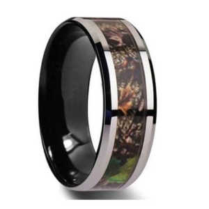 8MM Camo Inlay Tungsten Wedding Band "Manchester"