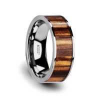 8 mm Tungsten & Zebra Wood "Lexington"