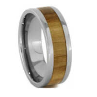 8MM Aspenwood Inlay Tungsten Ring  "Derby"