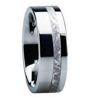 8 mm Meteorite in Tungsten Ring "Laredo"