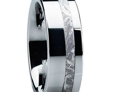 8 mm Meteorite in Tungsten Ring "Laredo"