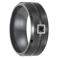 .10 cwt Black Diamond, Black Tungsten Ring "Amacor"