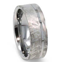 8 mm Meteorite in Tungsten Ring "Aurora"