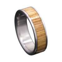 8MM Aspenwood Inlay Tungsten Ring  "Derby"