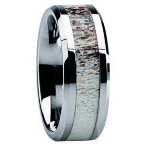 8 mm Antler Inlay in Titanium Ring "Boise"