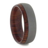 8 mm Sandblasted Titanium Ring with Rosewood Sleeve "Marcos"