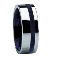 8 mm Box Elder Wood/Sleeve in Titanium Ring "Arlington"