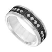 .42 cwt Black/White Tungsten with Diamonds  "Nantucket"