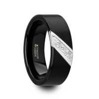 Black Tungsten with Diagonal Diamonds  "Martin"