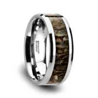 Tungsten Rings - Dinosaur Bone Inlay "Amiens"