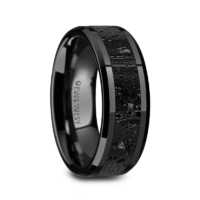 8 mm Black Ceramic Rings/Lava Rock "Wilbur"