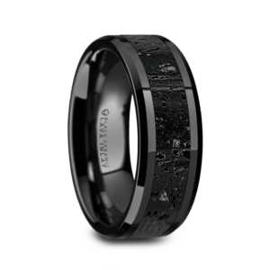 8 mm Black Ceramic Rings/Lava Rock "Wilbur"