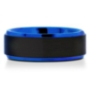 8 mm Matte Black Tungsten & Blue Sleeve "Blue Bugle"