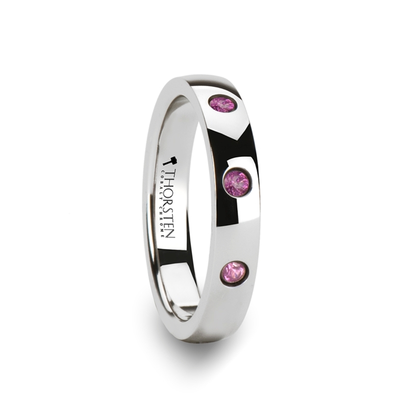 3-Pink Sapphires - Tungsten Rings "Amathea"