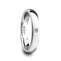 4 mm with .1 cwt Diamond Tungsten Rings "April"