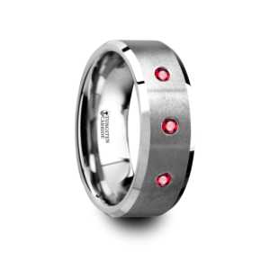 3-Rubies - Tungsten Rings "Neuchent"