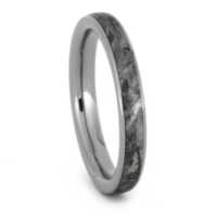 3 mm Meteorite Inlay - Titanium Rings "Wornica"