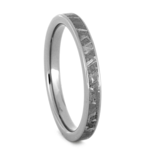 3 mm Meteorite Inlay - Titanium Rings "Wornica"