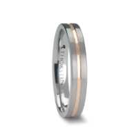 4 mm Tungsten Carbide with Rose Gold Inlay "Ambrosia"