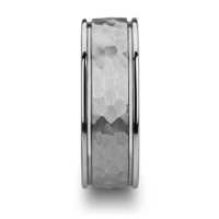 8 mm Tungsten with Hammered Pattern "White Hammer"