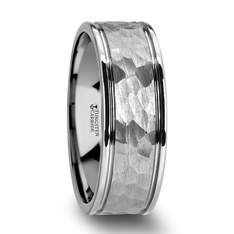 Men's white deals tungsten wedding bands