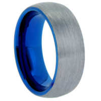 8 mm Tungsten Rings - Blue Sleeve "Blast"