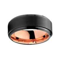 8MM Rose Gold in Black Tungsten "Black Jewel - Rose"