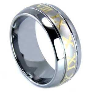 8 mm Tungsten with Roman Numerals Design "Roman"