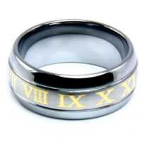 8 mm Tungsten with Roman Numerals Design "Roman"