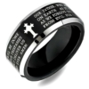 8 mm Black Tungsten Cross Pattern "Benefite"