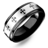 8 mm Black Tungsten Cross Pattern "Serenity"