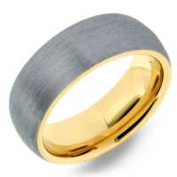 8 mm Tungsten Rings - Yellow Gold Sleeve "Eaden"