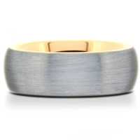 8 mm Tungsten Rings - Yellow Gold Sleeve "Eaden"