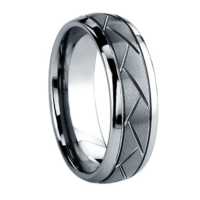 8 mm Tungsten Rings - Carved Design "Carmichael"