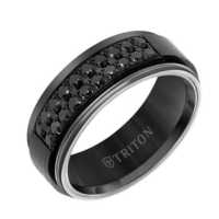 8 mm Black Tungsten Rings & 1.10 CWT Black Sapphires "Saphor"